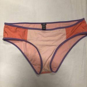 Aerie Peach/Purple Color-block Hipster Swim Bottom